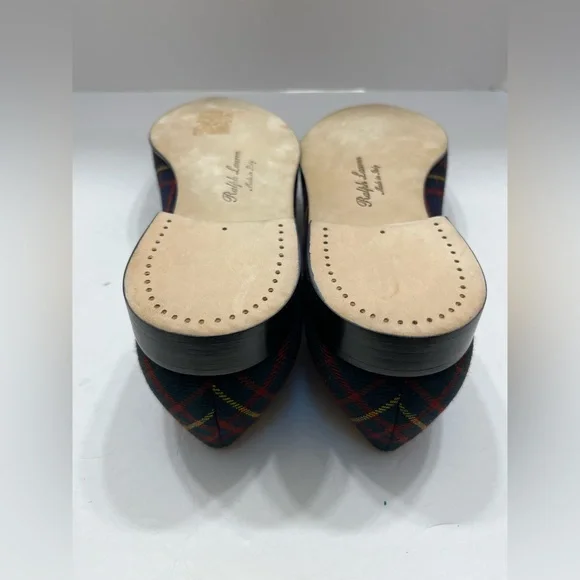 Ralph Lauren Purple Label  Collis Tartan plaid Wool Slipper Size 10D - Picture 9 of 13